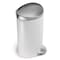 Simplehuman 6 Liter/1.6 Gallon Semi-Round Bathroom Step Trash Can, White Steel CW1835 - alternate 2